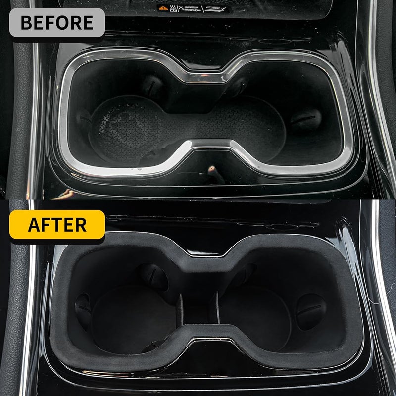 Maxzina Cup Holder Compatible with 2024 2025 Chevrolet Traverse (Not for Limited) Insert Center Console Cup Holder Soft Silicone Black Bottle Holder Interior Decoration 2024 Chevy Traverse Accessories - Image 3